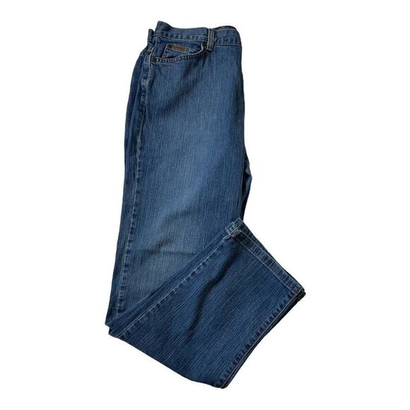 Eddie Bauer Jeans Women's Size 14 Regular Straight Leg Stretch Medium Wash Denim - Picture 7 of 9